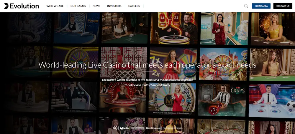 Evolution Gaming Live dealer games Screenshot